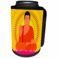 3dRose Sven Herkenrath - Religion - Vector of a Meditating Figure on Golden Background - Can Cooler Bottle Wrap (cc_290720)