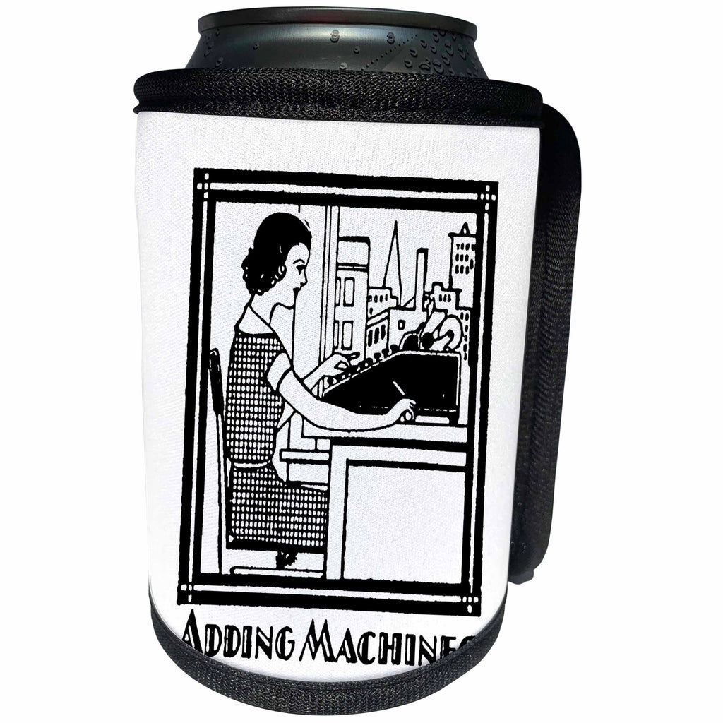 3dRose TNMPastPerfect Vintage Technology - Adding Machine - Can Cooler Bottle Wrap (cc_29073)