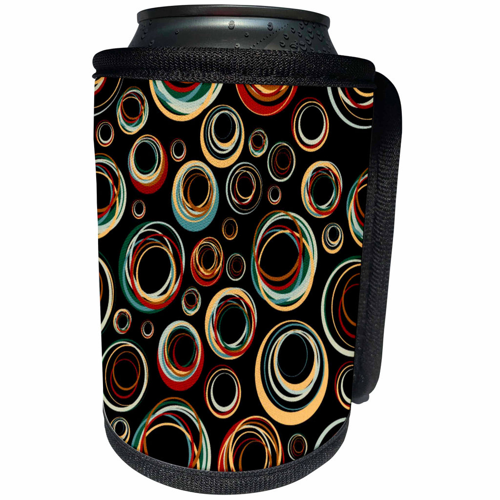 3dRose TNMPastPerfect Retro - Retro Circles - Can Cooler Bottle Wrap (cc_29074)