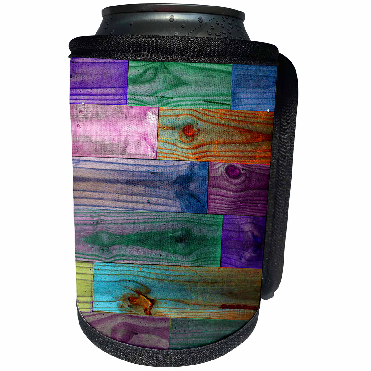 3dRose Stamp City - miscellaneous - Photograph of old fence made into wood wall. Colorized in photoshop. - Can Cooler Bottle Wrap (cc_290749)