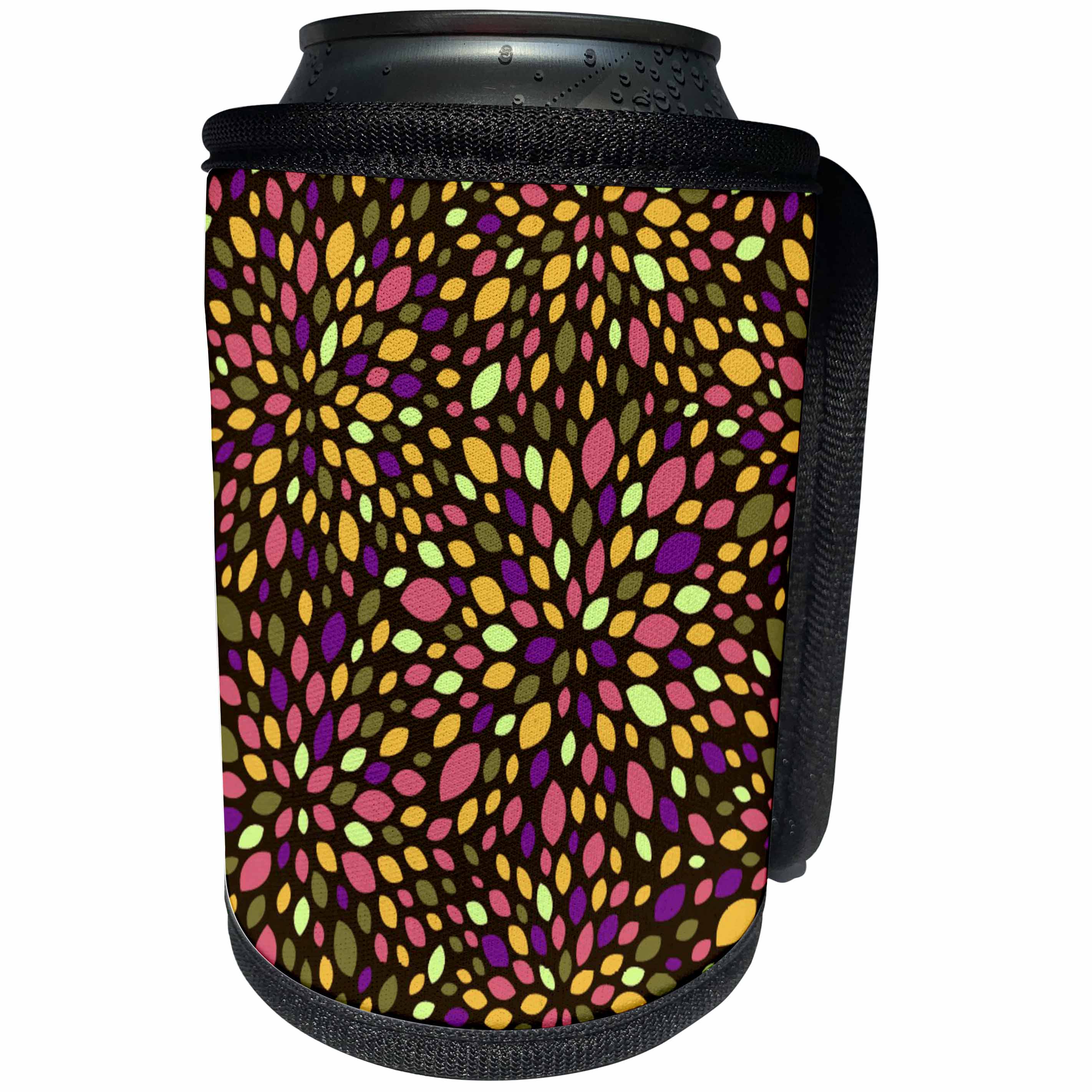3dRose TNMPastPerfect Retro - Retro Swirling Blossoms - Can Cooler Bottle Wrap (cc_29076)
