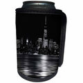 3dRose Stamp City - Landscape - Black and white photograph of skyline of NYC from Hoboken, New Jersey. - Can Cooler Bottle Wrap (cc_290764)