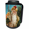 3dRose TNMPastPerfect Christmas - Vintage Santa in Green - Can Cooler Bottle Wrap (cc_29080)