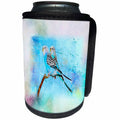 3dRose Lens Art by Florene - Watercolor Art - Image of Two Blue Watercolor Painted Parakeets - Can Cooler Bottle Wrap (cc_290981)