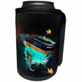 3dRose Lens Art by Florene - Watercolor Art - Image of Underwater Boat With Fish And Mermaid - Can Cooler Bottle Wrap (cc_290983)