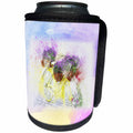 3dRose Lens Art by Florene - Watercolor Art - Image of Watercolor Painting Of Purple Flowers And Yellow Bicycle - Can Cooler Bottle Wrap (cc_290984)