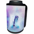 3dRose Lens Art by Florene - Watercolor Art - Image of Watercolor Dolphin Painting On Blue Violet Background - Can Cooler Bottle Wrap (cc_290993)