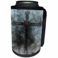 3dRose Lens Art by Florene - Watercolor Art - Image of Watercolor Painting Of Ancient Iron Cross - Can Cooler Bottle Wrap (cc_291000)