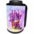 3dRose Lens Art by Florene - Watercolor Art - Image of Painting Of Violet Flowers And Wicker Basket - Can Cooler Bottle Wrap (cc_291009)
