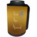 3dRose Lens Art by Florene - Everything Gold - Image of Words You Are Special With Prism Ladies Head - Can Cooler Bottle Wrap (cc_291019)