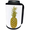 3dRose Lens Art by Florene - Everything Gold - Image of Gold Pineapple On White - Can Cooler Bottle Wrap (cc_291023)
