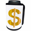 3dRose Lens Art by Florene - Everything Gold - Image of Huge Dollar Sign In Shiny Gold - Can Cooler Bottle Wrap (cc_291031)