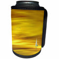 3dRose Lens Art by Florene - Everything Gold - Image of Sailboat On Golden Waters with Matching Sky - Can Cooler Bottle Wrap (cc_291040)