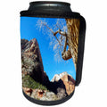 3dRose Jos Fauxtographee- Zion Park - A tree framing the shot of Zion National Park mountain - Can Cooler Bottle Wrap (cc_291058)