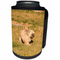 3dRose Jos Fauxtographee- Shih Tzu Running Happily - A green lawn with a Shih Tzu Dog running happily - Can Cooler Bottle Wrap (cc_291064)