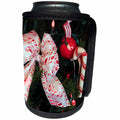 3dRose Jos Fauxtographee- Christmas Decorations on Tree - Some bows and ornaments with candy canes on a Tree for Holiday - Can Cooler Bottle Wrap (cc_291068)