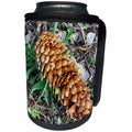 3dRose Jos Fauxtographee- Pine Cone on Ground - A large pine cone that has dropped to the ground on weeds - Can Cooler Bottle Wrap (cc_291069)