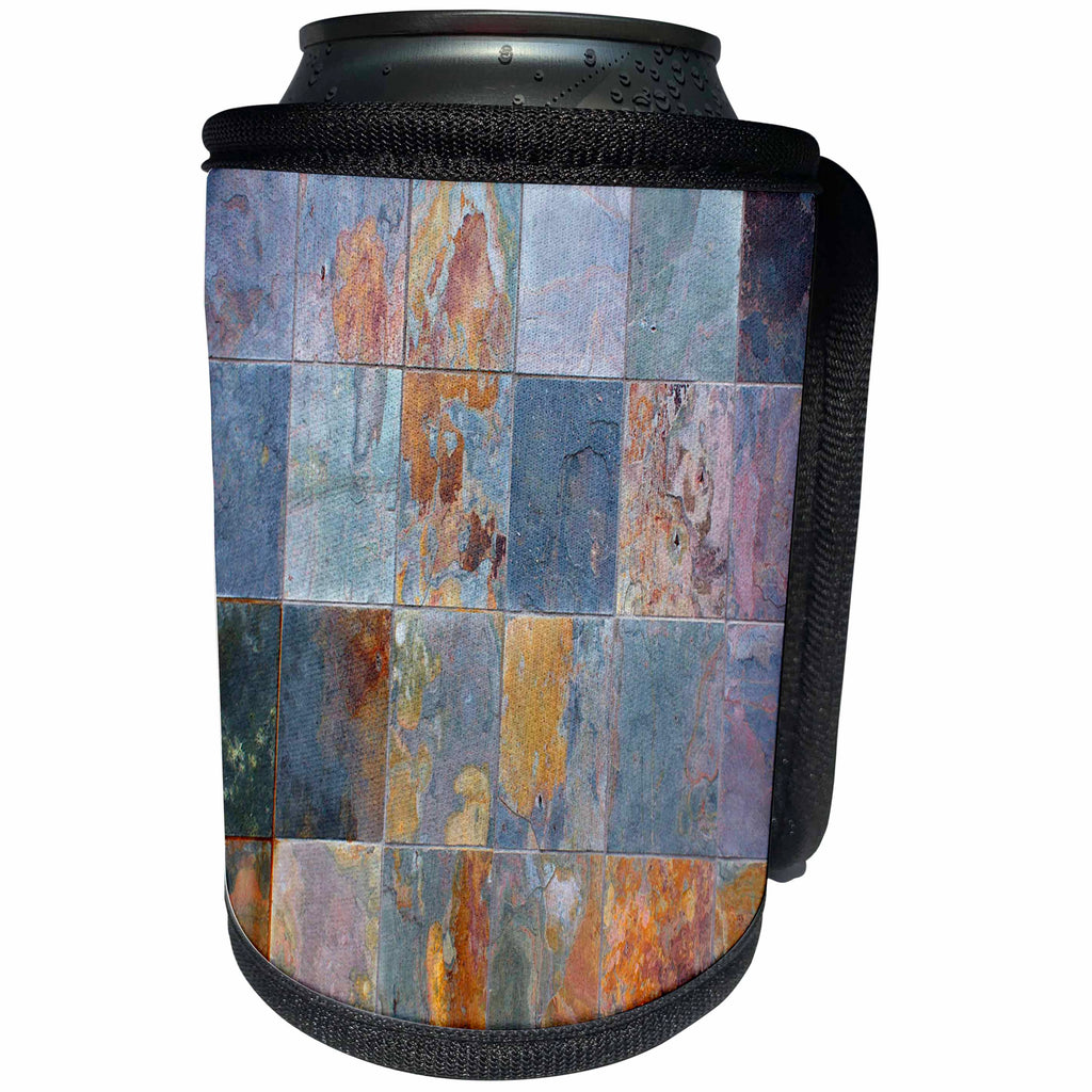 3dRose Yves Creations Textured Elements - Rusted Tile - Can Cooler Bottle Wrap (cc_29109)