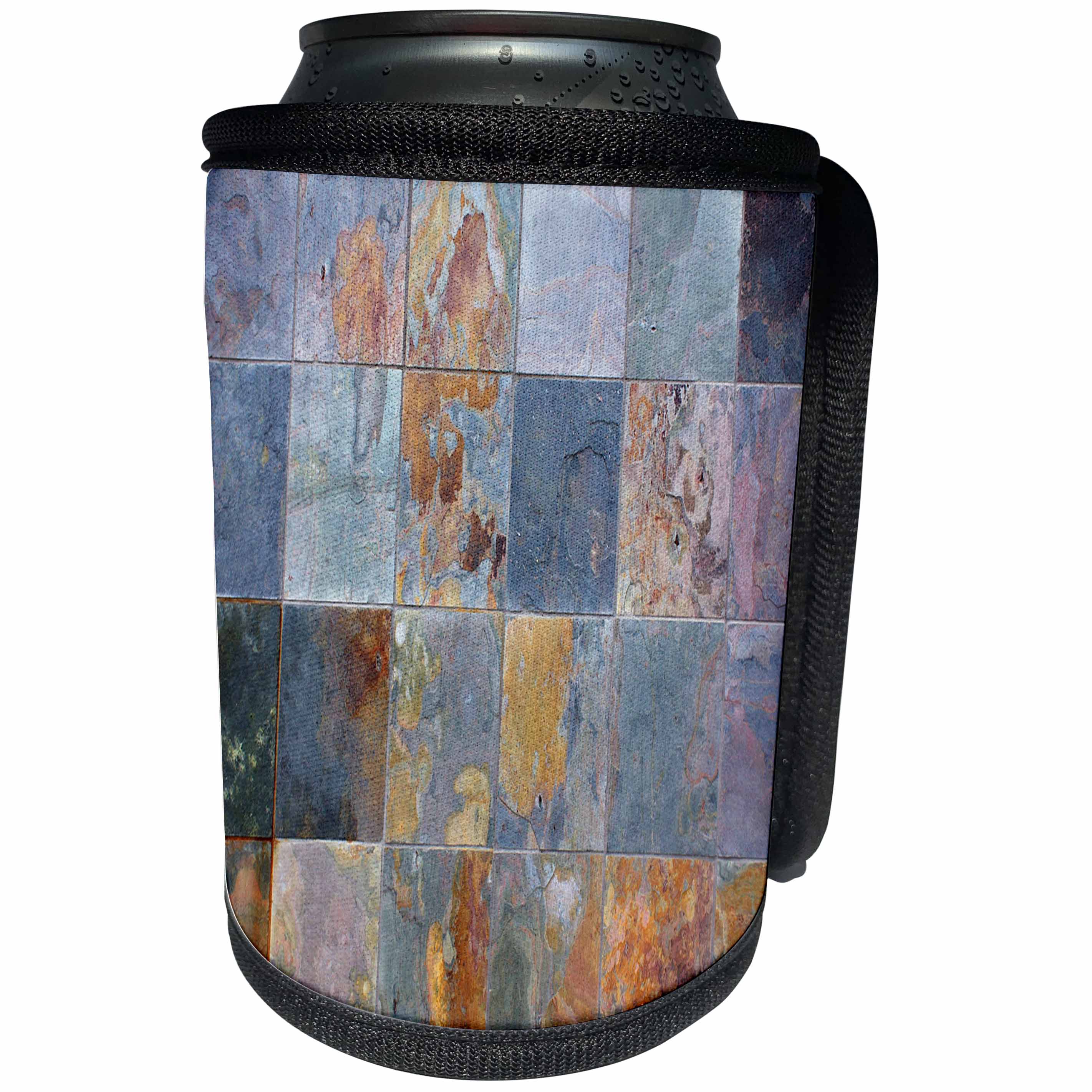 3dRose Yves Creations Textured Elements - Rusted Tile - Can Cooler Bottle Wrap (cc_29109)