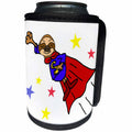 3dRose All Smiles Art - Funny - Cute Funny Flying Sloth Superhero in Red Cape Cartoon - Can Cooler Bottle Wrap (cc_291111)