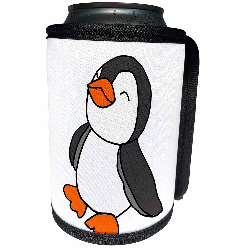 3dRose All Smiles Art - Birds - Cute Funny Unique Baby Penguin Cartoon - Can Cooler Bottle Wrap (cc_291122)