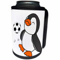 3dRose All Smiles Art - Birds - Cute Funny Unique Baby Penguin Playing Soccer Cartoon - Can Cooler Bottle Wrap (cc_291124)