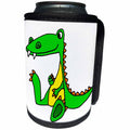 3dRose All Smiles Art - Animals - Cute Funny Unique Sitting baby Alligator Cartoon - Can Cooler Bottle Wrap (cc_291136)