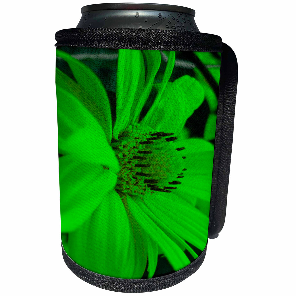 3dRose Yves Creations Florals and Bouquets - Bright Green Flower - Can Cooler Bottle Wrap (cc_29114)