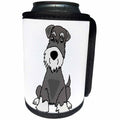 3dRose All Smiles Art - Pets - Cute Funny Miniature Schauzer Puppy Dog Cartoon - Can Cooler Bottle Wrap (cc_291142)