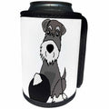 3dRose All Smiles Art - Pets - Cute Funny Miniature Schauzer Puppy Dog Bowling Cartoon - Can Cooler Bottle Wrap (cc_291144)