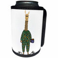 3dRose All Smiles Art - Animals - Cute Funny Llama in Polka Dot Pajamas with Coffee - Can Cooler Bottle Wrap (cc_291154)