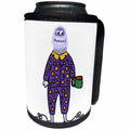 3dRose All Smiles Art - Funny - Cute Funny Abominable Snowman in Polka Dot Pajamas - Can Cooler Bottle Wrap (cc_291155)
