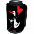 3dRose All Smiles Art - Birds - Cute Funny Unique Swan Bird with Heart Love balloon Cartoon - Can Cooler Bottle Wrap (cc_291162)