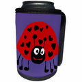 3dRose All Smiles Art - Animals - Cute Funny Unique Ladybug with heart Spots Cartoon - Can Cooler Bottle Wrap (cc_291163)