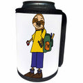 3dRose All Smiles Art - Animals - Cute Funny Unique Sloth with backpack Back to School - Can Cooler Bottle Wrap (cc_291168)