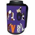 3dRose All Smiles Art - Pets - Cute Funny Unique Pet LOVE and Animal Prints Art - Can Cooler Bottle Wrap (cc_291169)