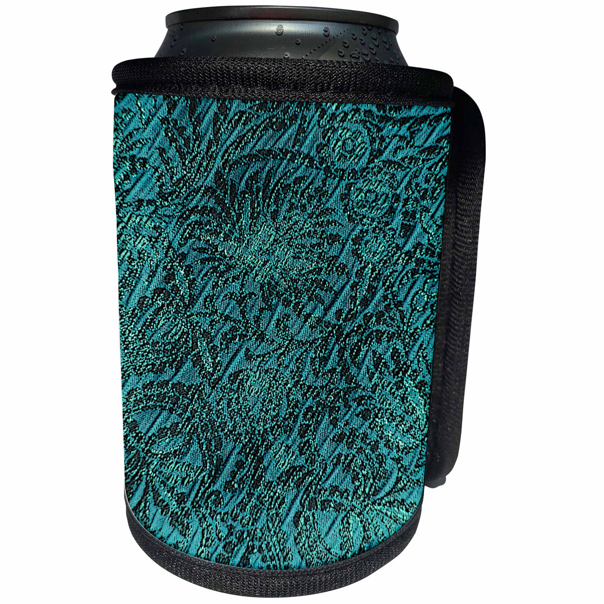 3dRose Yves Creations Vintage - Turquoise Vintage Patten - Can Cooler Bottle Wrap (cc_29117)