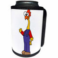 All Smiles Art - Funny - Cute Funny Unique Super Rubber Chicken in overalls with Powers - Can Cooler Bottle Wrap