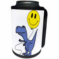 3dRose All Smiles Art - Funny - Cute Funny Trex Dinosaur with Smiley face Balloon Cartoon - Can Cooler Bottle Wrap (cc_291184)