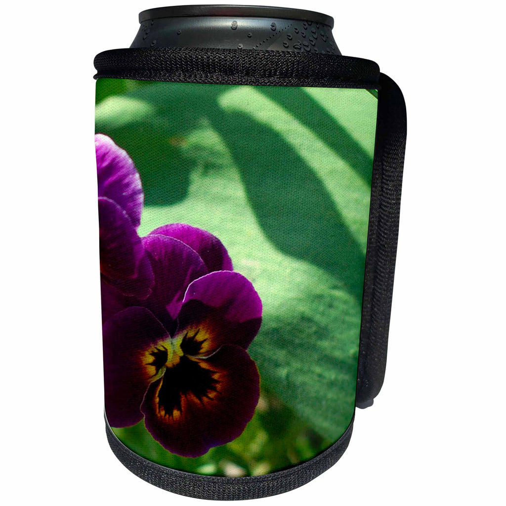 3dRose Yves Creations Florals and Bouquets - Purple Pansy - Can Cooler Bottle Wrap (cc_29119)