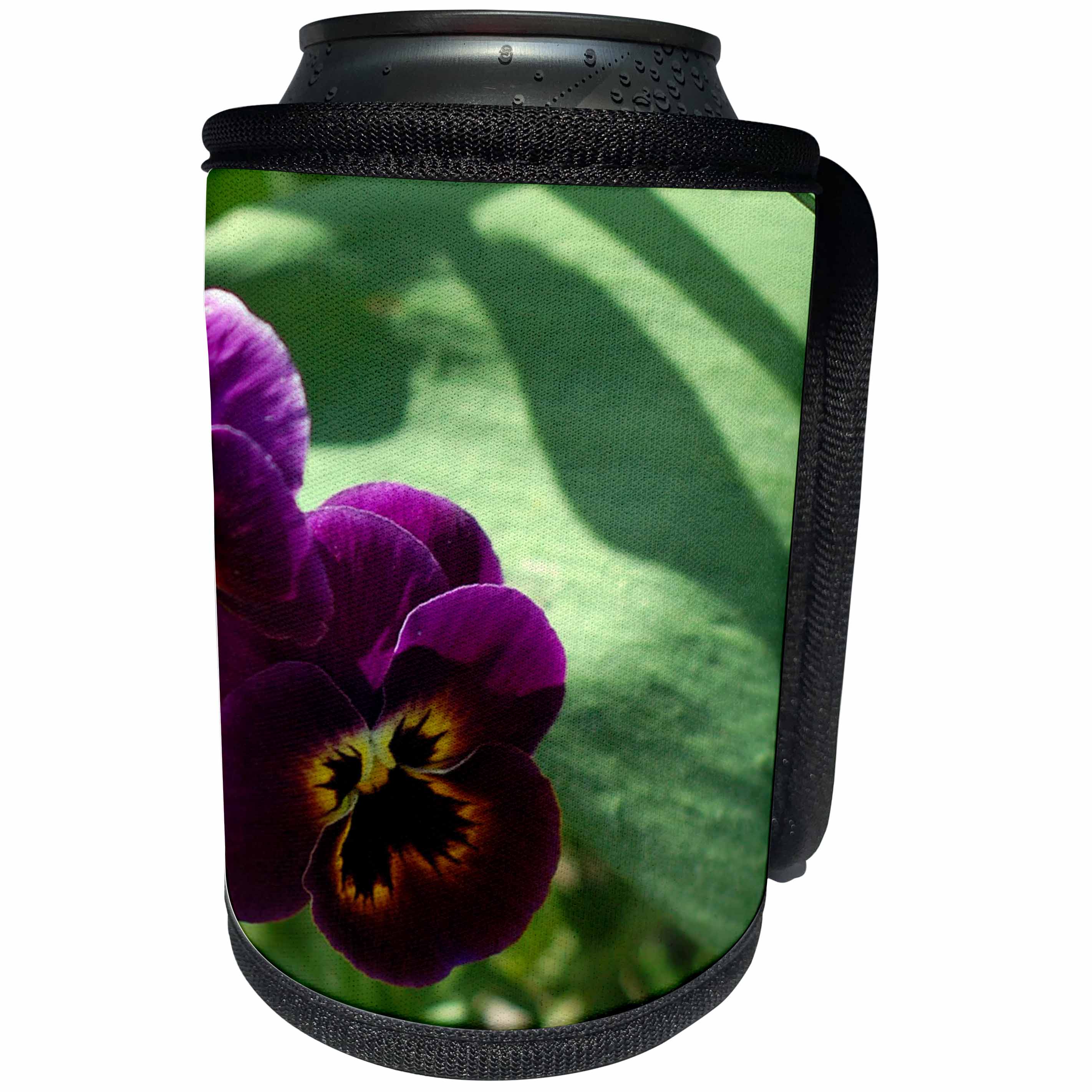 3dRose Yves Creations Florals and Bouquets - Purple Pansy - Can Cooler Bottle Wrap (cc_29119)