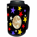 3dRose All Smiles Art - Nature - Cool Artistic Moon and Stars Abstract Art Space Design - Can Cooler Bottle Wrap (cc_291194)