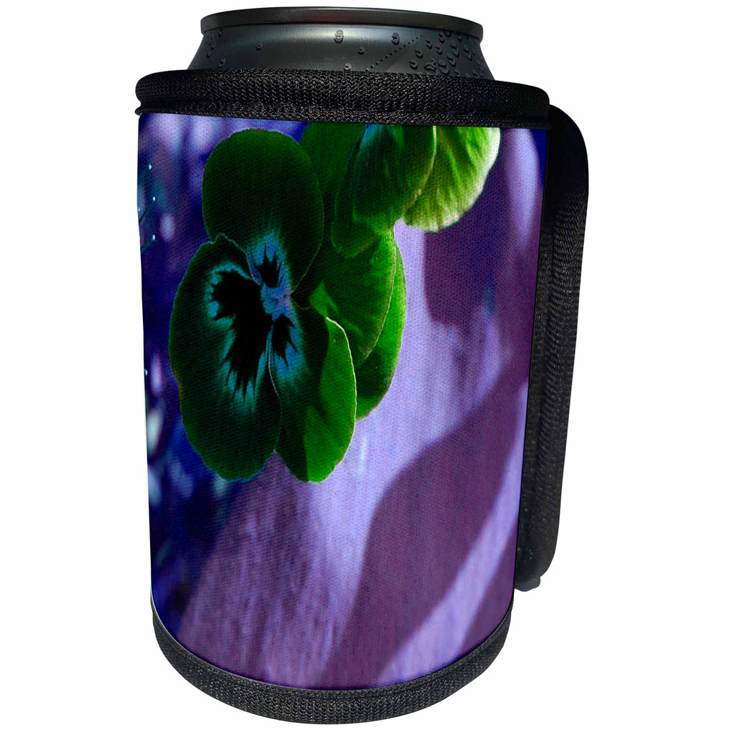 3dRose Yves Creations Florals and Bouquets - Green Pansy - Can Cooler Bottle Wrap (cc_29120)