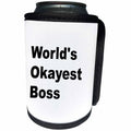 3dRose 3DRose Gabriella B - Quote - Image of Worlds Okayest Boss Quote - Can Cooler Bottle Wrap (cc_291202)