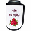 3dRose 3DRose Gabriella B - Quote - Image of Worlds Best Grandma Quote with Flowers - Can Cooler Bottle Wrap (cc_291210)