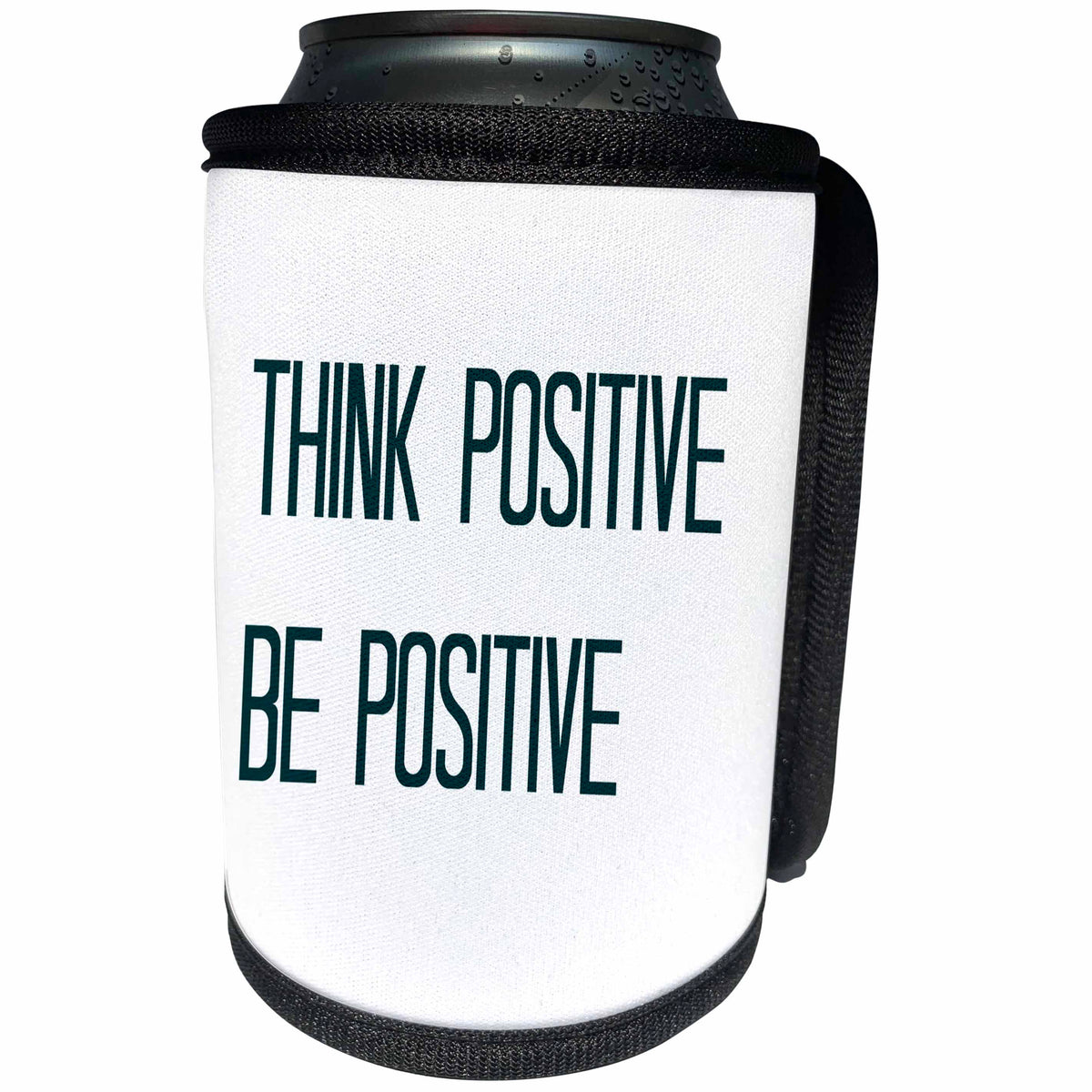 3dRose 3DRose Gabriella B - Quote - Image of Think Positive Be Positive Quote - Can Cooler Bottle Wrap (cc_291212)