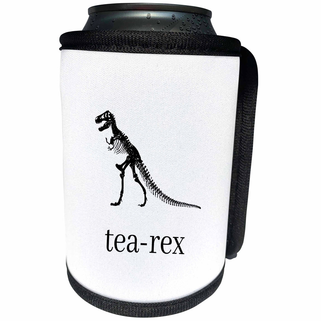 3dRose 3DRose Gabriella B - Quote - Image of Tea-Rex Quote - Can Cooler Bottle Wrap (cc_291226)