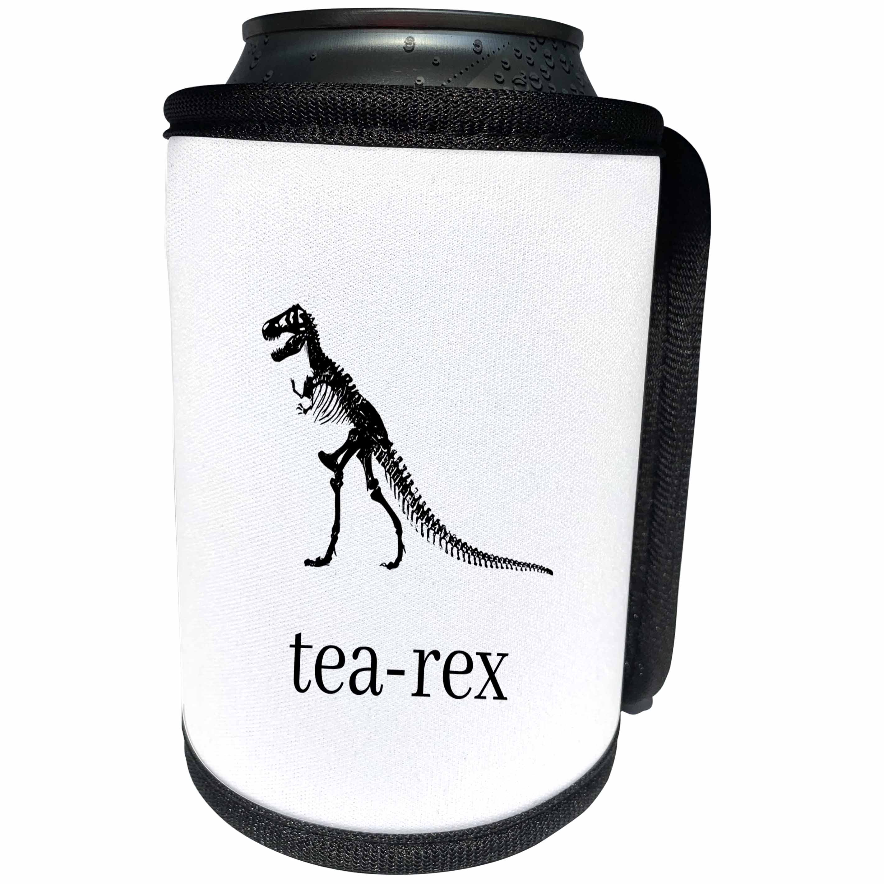 3dRose 3DRose Gabriella B - Quote - Image of Tea-Rex Quote - Can Cooler Bottle Wrap (cc_291226)