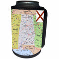 3dRose Lens Art by Florene - Topo Maps, Flags of States - Image of Alabama Topographic Map With State Flag - Can Cooler Bottle Wrap (cc_291395)