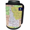 3dRose Lens Art by Florene - Topo Maps, Flags of States - Image of Topographic Map of Idaho With State Flag - Can Cooler Bottle Wrap (cc_291401)